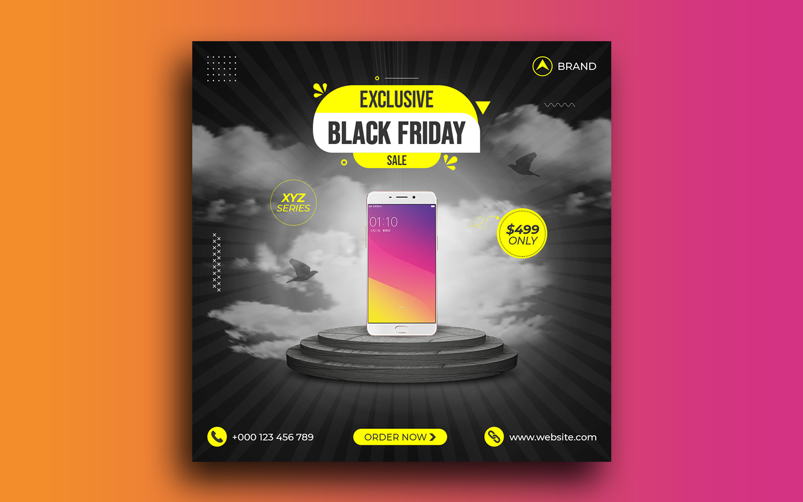 Smart Phone Sale Black Friday Sale Social Media Post Template