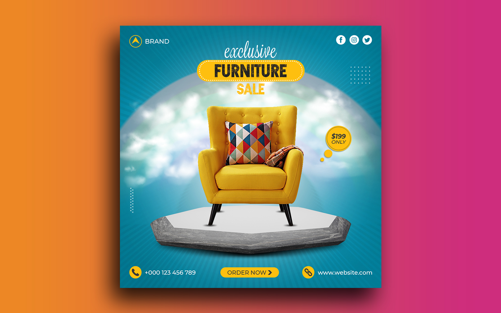 Furniture Sale Social Media Post Instagram Post Banner Template