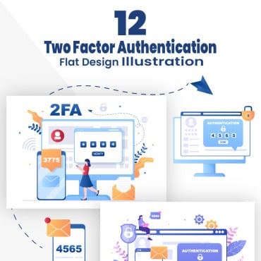 Factor Authentication Illustrations Templates 213108