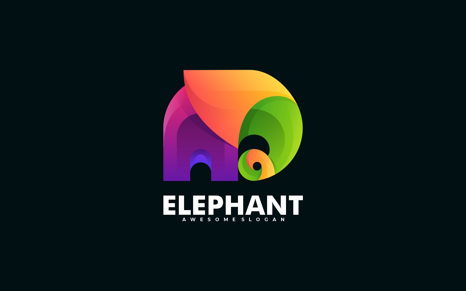Elephant Colorful Logo Style