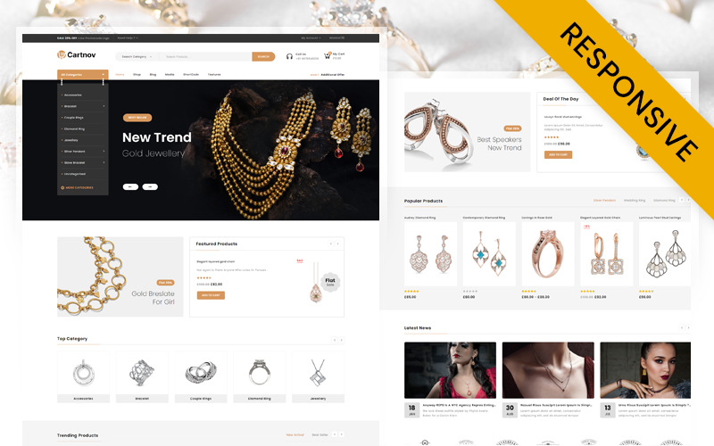 Cartnov - Diamond Jewelry Store WooCommerce Responsive Theme