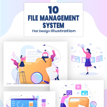 File Management Illustrations Templates 213196