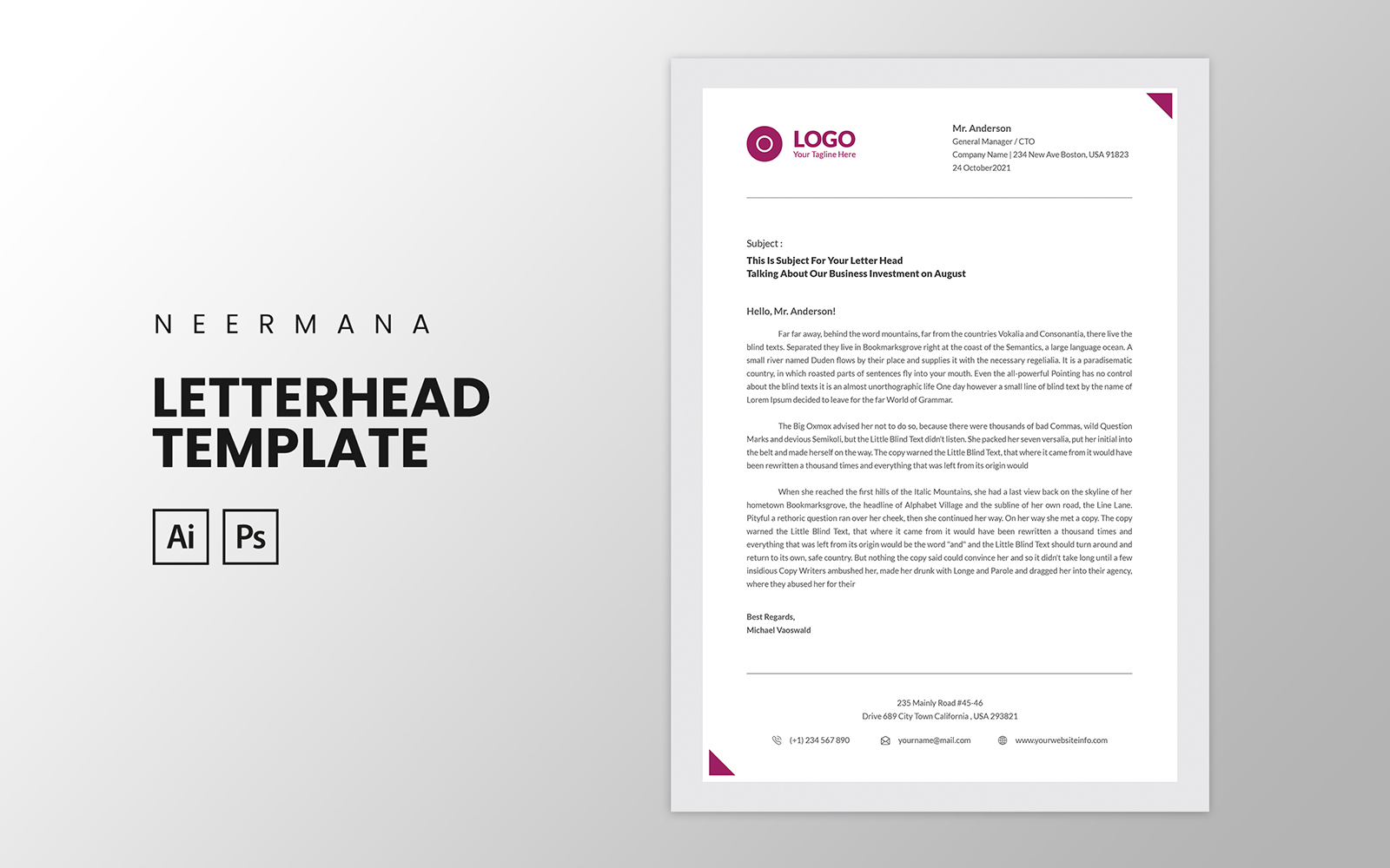 Minimal Frame Letterhead Template