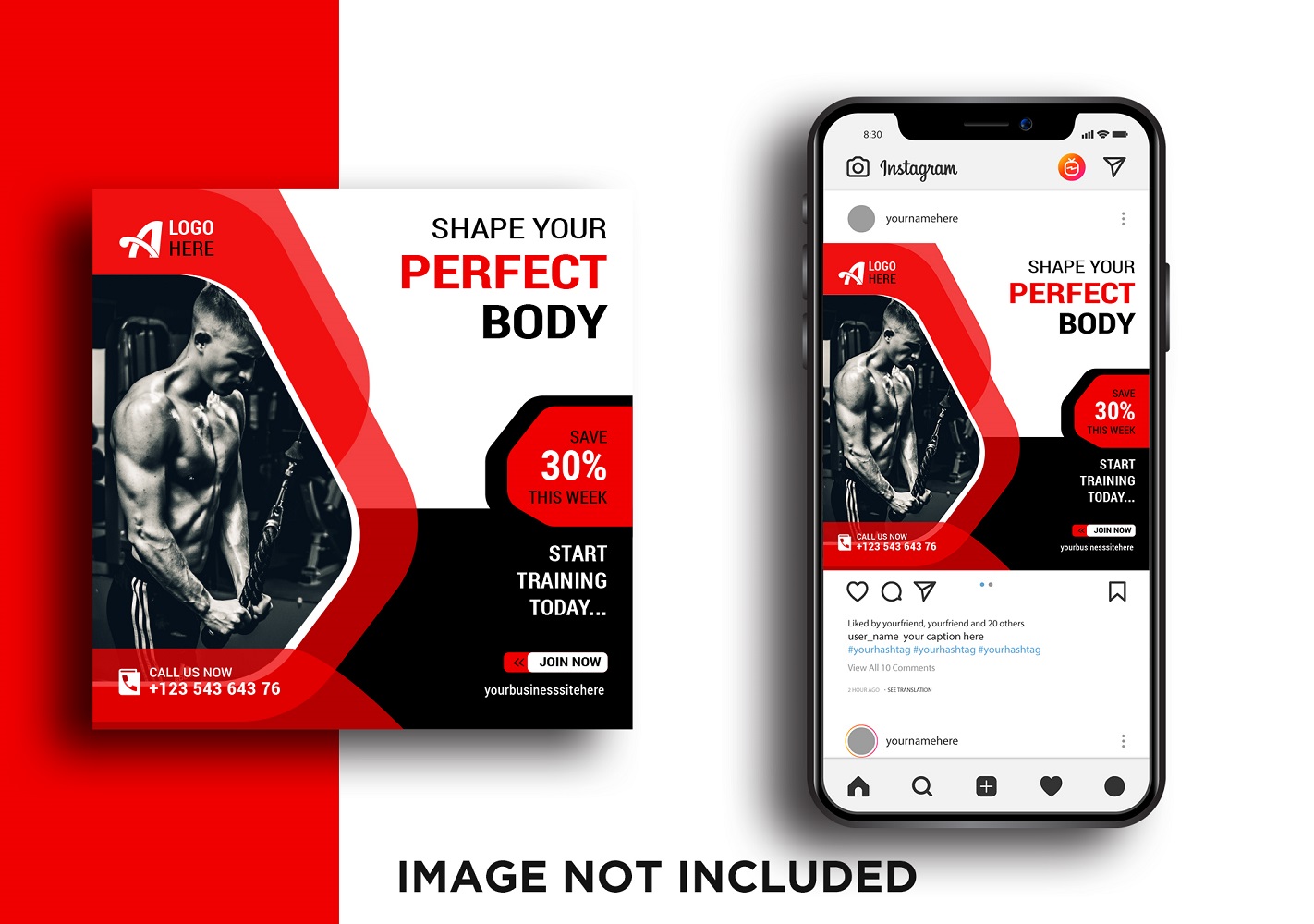 Perfect Body Gym Social Media Post Template