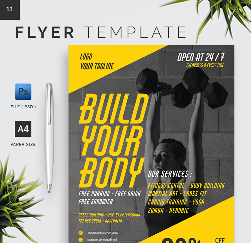 Aerobic & Fitness Flyer Template 1.9