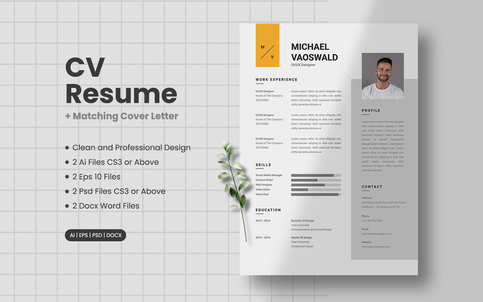 CV Resume Vol 20 Printable Resume Templates