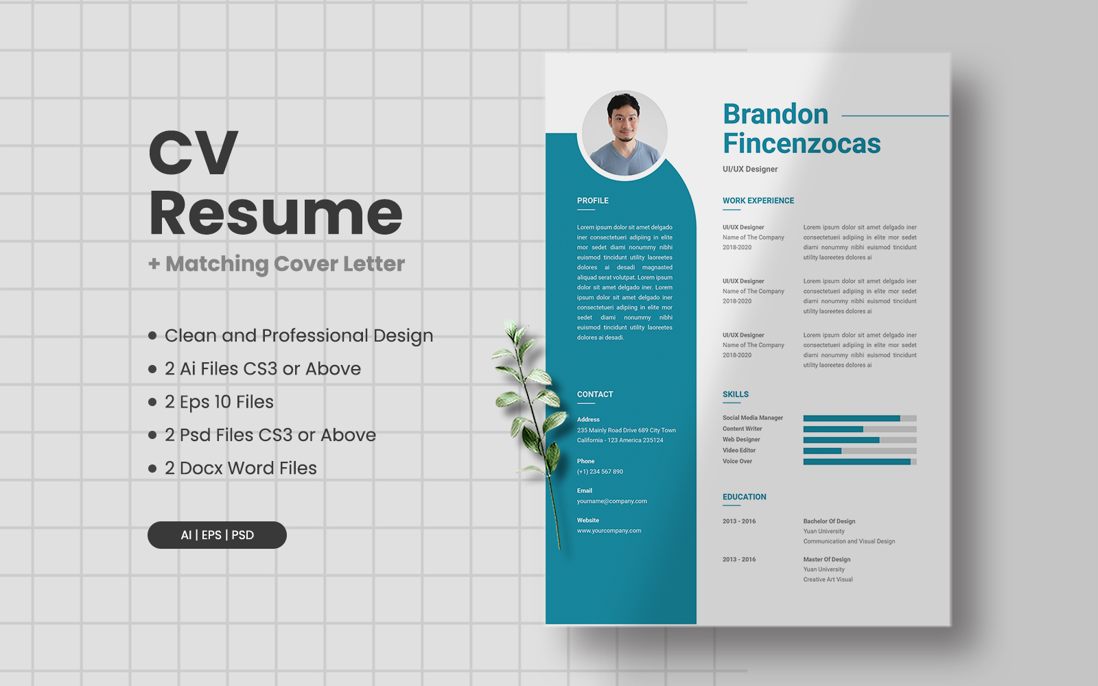 CV Resume Vol 21 Printable Resume Templates