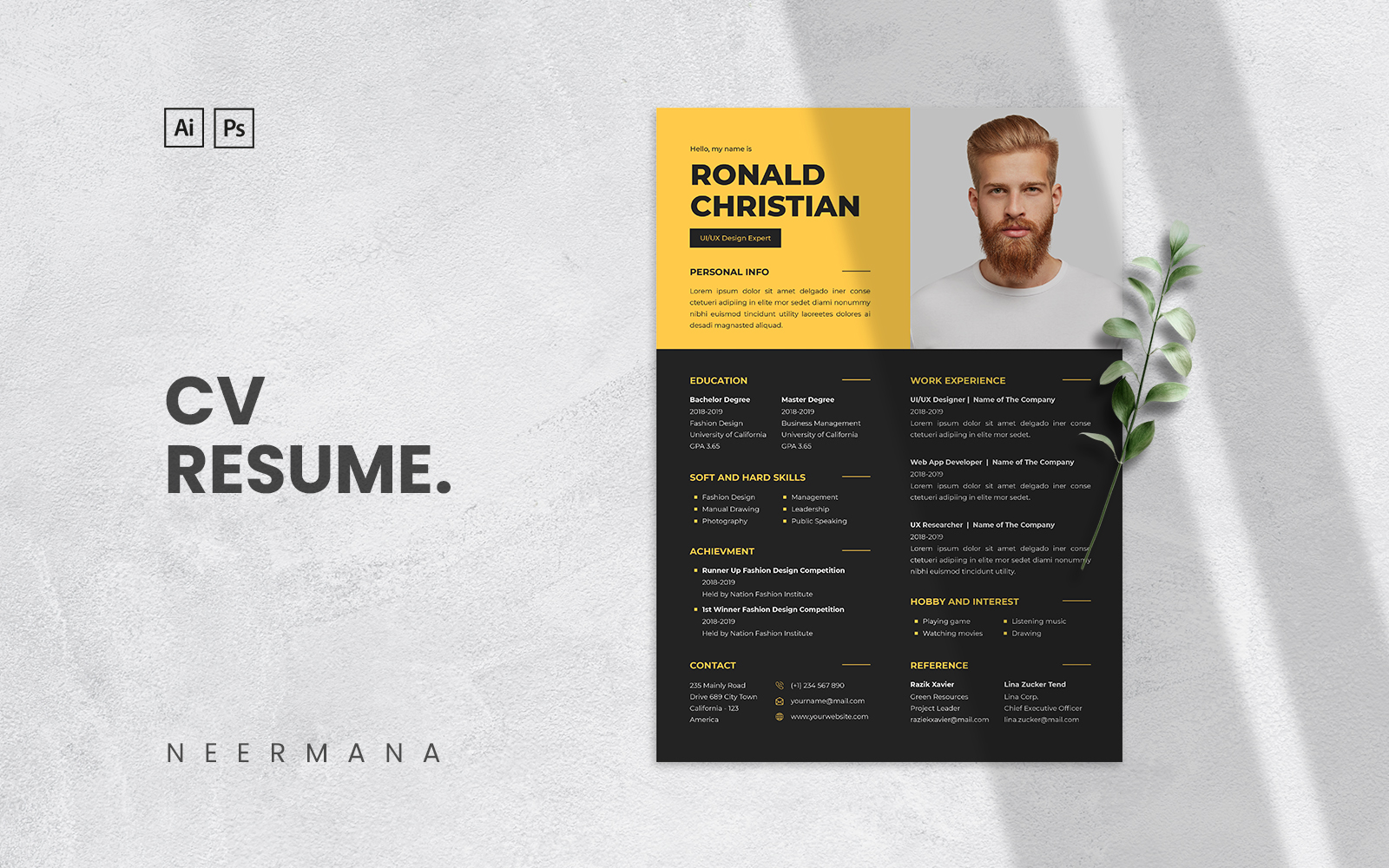 CV Resume Template Vol 15 Printable Resume Templates