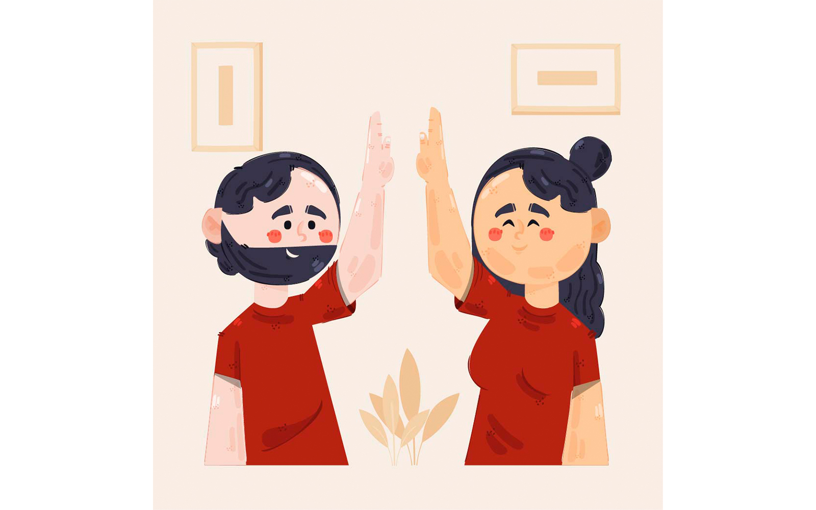 High Five Concept Illustration