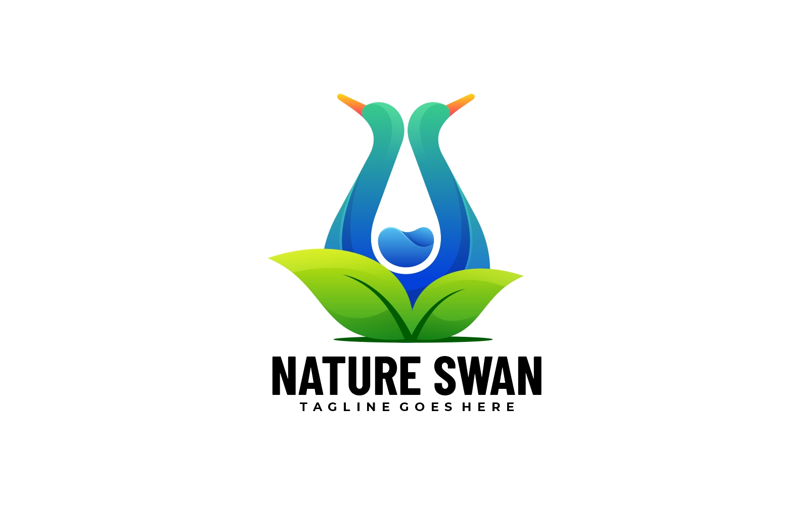 Nature Swan Gradient Logo Style