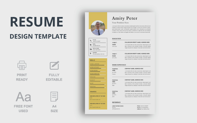 Amity Peter CV Resume Design