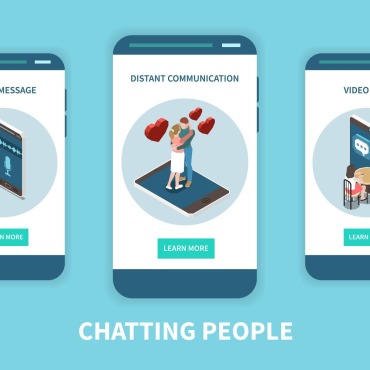 Chatting Mobile Illustrations Templates 213711