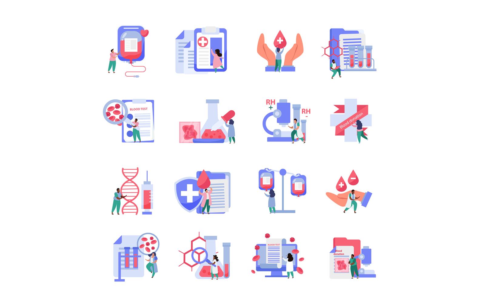 Blood Donation Flat Icons--On Mv-001 200640210 Vector Illustration Concept