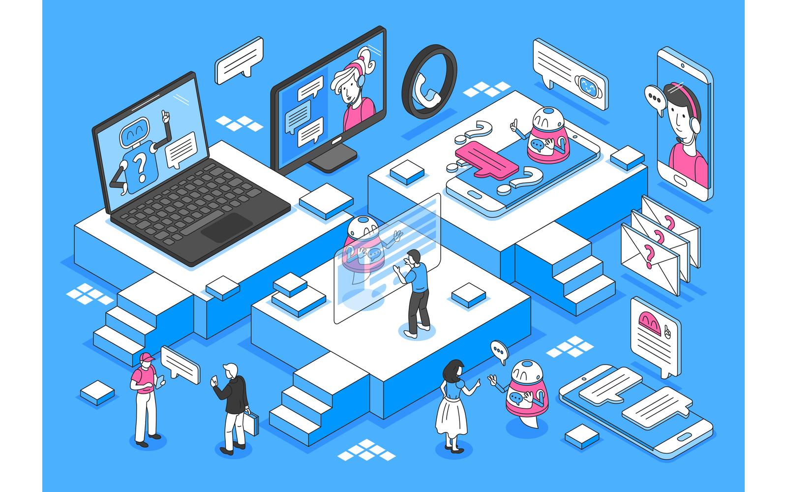 Isometric Chatbot Illustration 200712124 Vector Illustration Concept