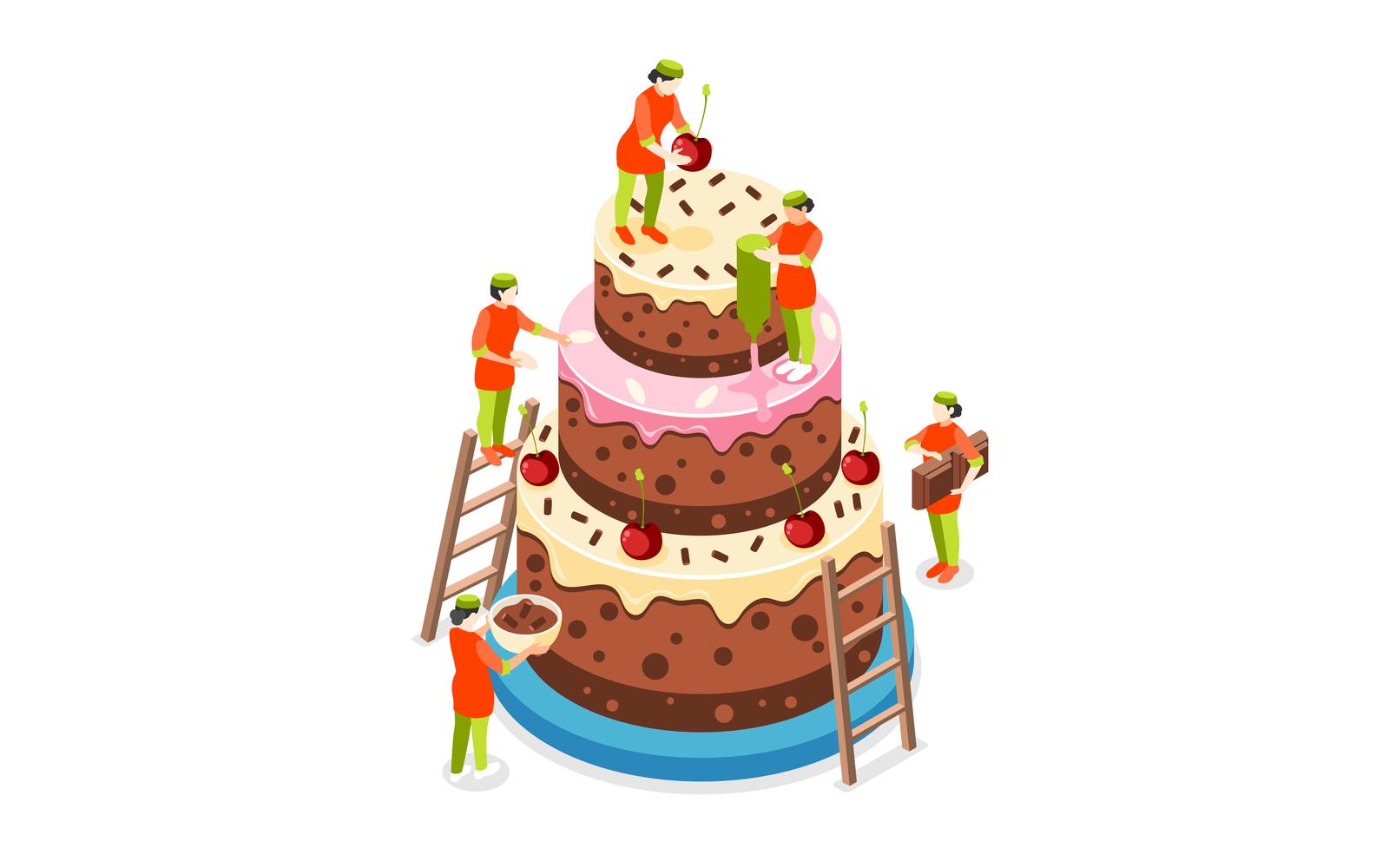 Bakery People Isometric Composition 200930141 Vector Illustration Concept