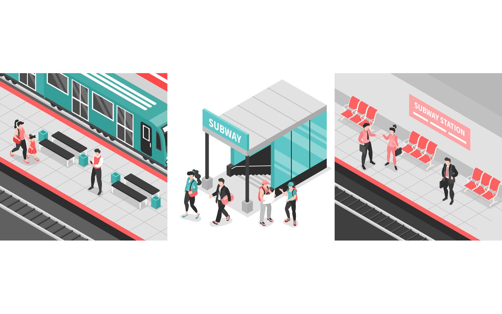 Isometric Metro Subway Design Concept 200912114 Vector Illustration Concept