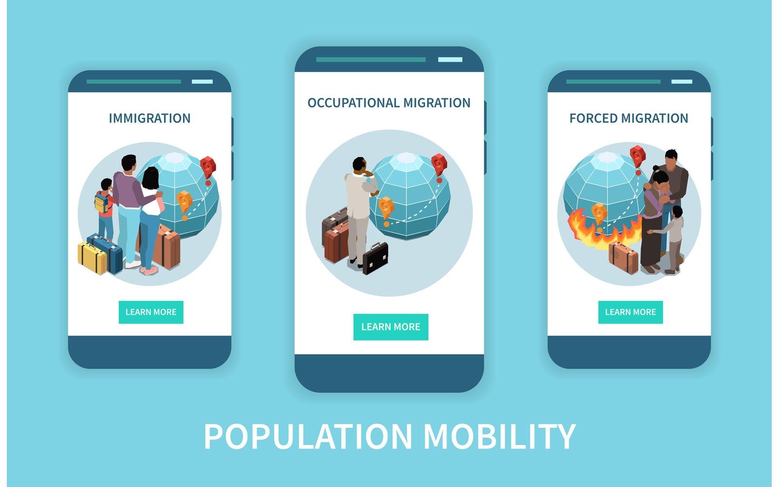 Population Mobility Migration Displacement Isometric 200910931 Vector Illustration Concept