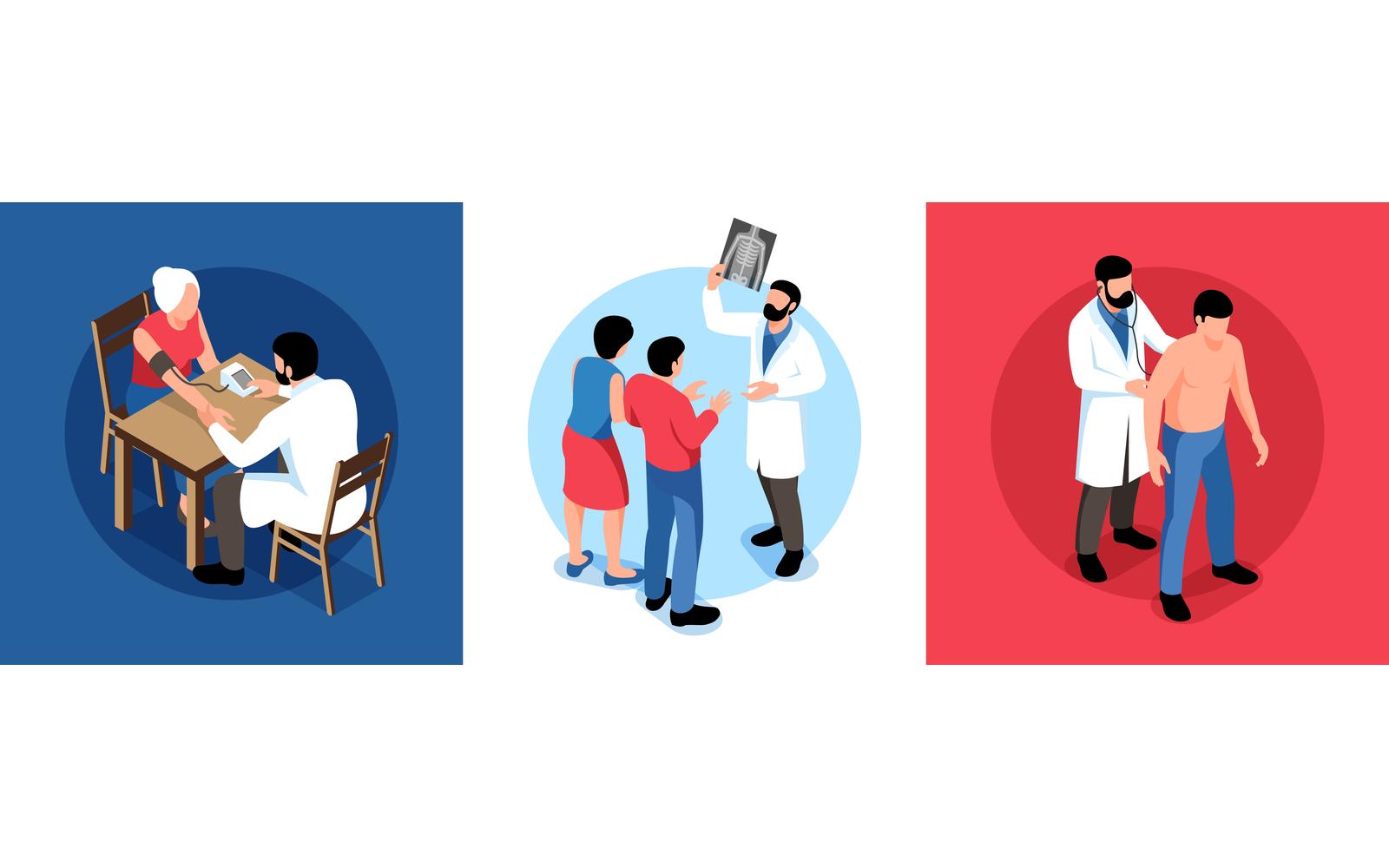 Isometric Family Doctor Design Concept 201010521 Vector Illustration Concept