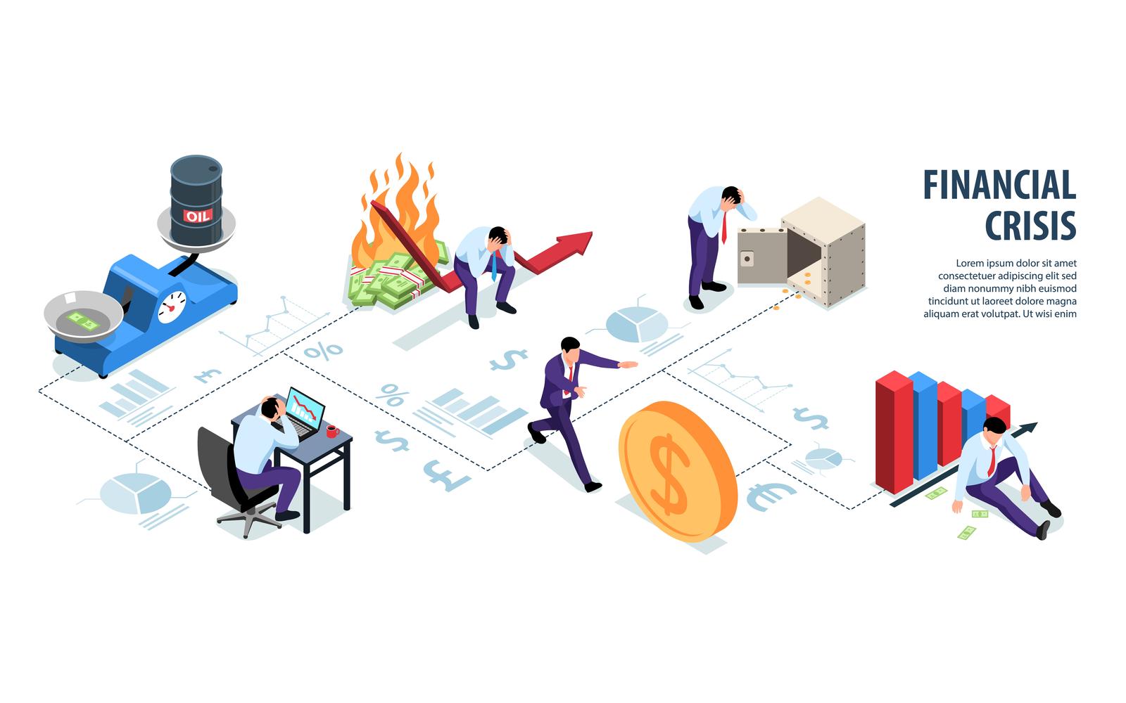 Isometric World Financial Crisis Infographics 201010504 Vector Illustration Concept