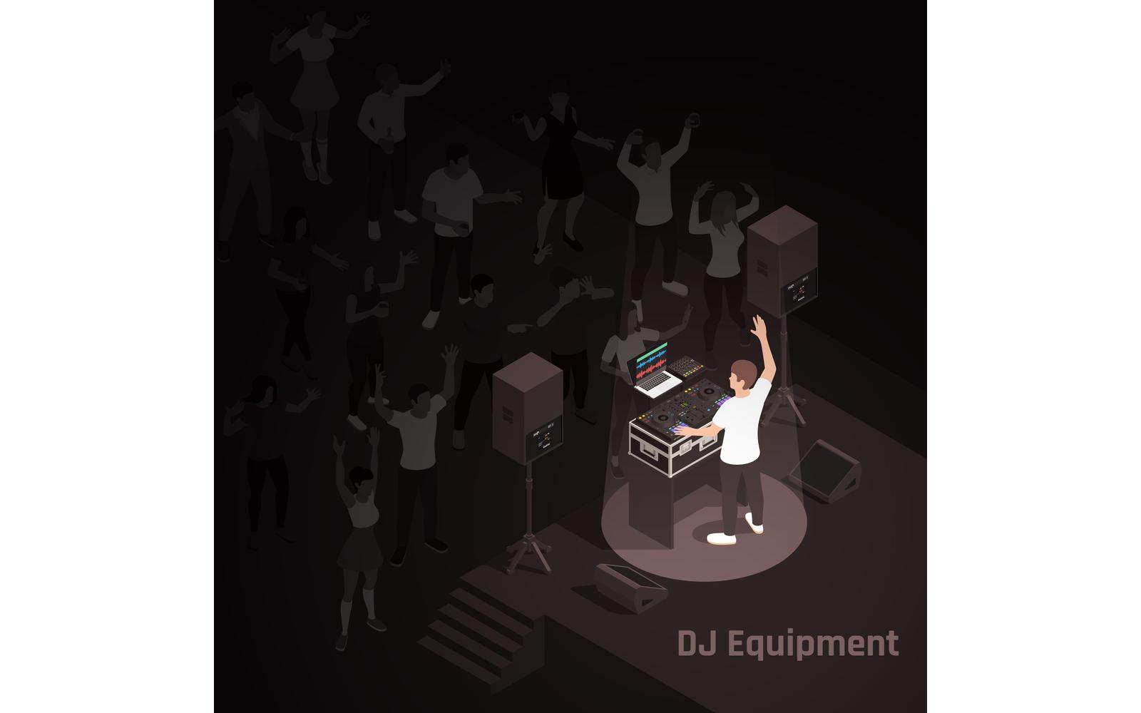 Dj Set Isometric Composition 201010105 Vector Illustration Concept