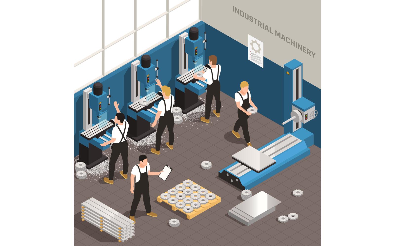 Metalworking People Isometric 201010118 Vector Illustration Concept