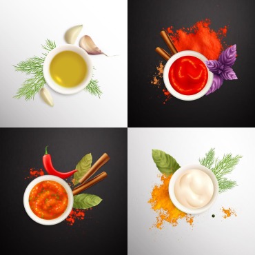 Herbs Curry Illustrations Templates 213827