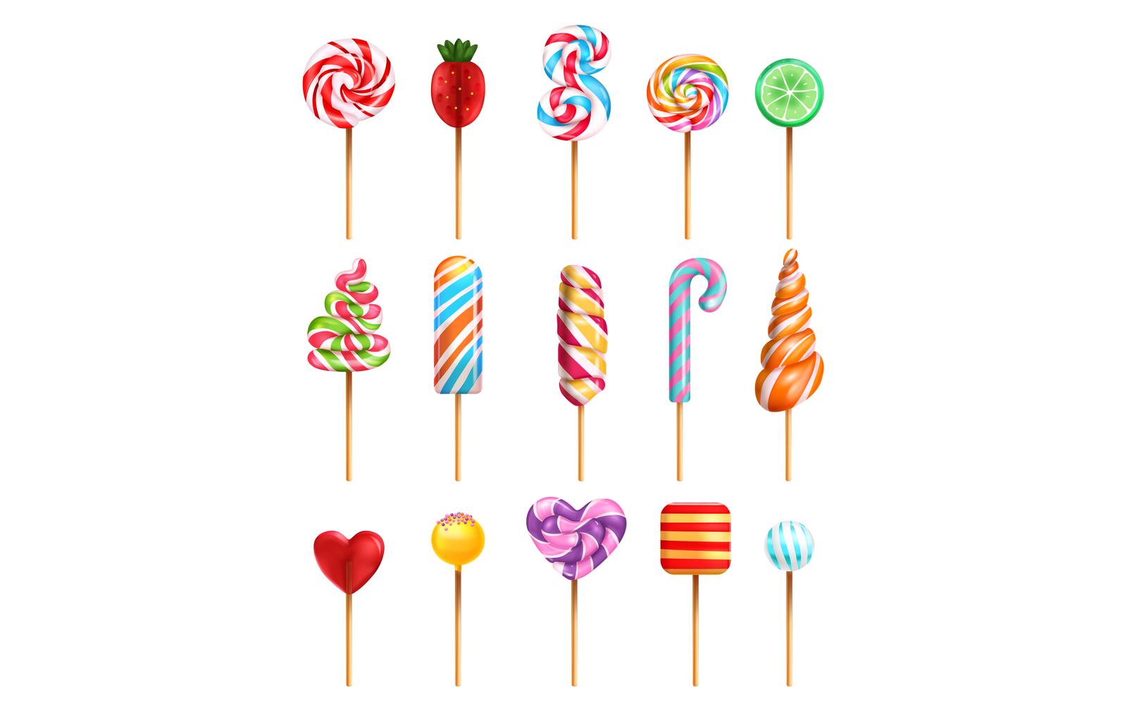 Realistic Lollipop Set 201030530 Vector Illustration Concept