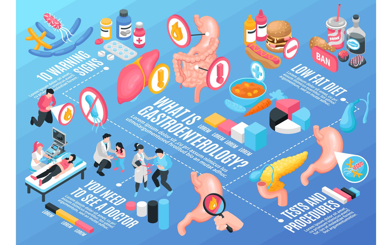 Isometric Gastroenterology Horizontal Illustration 201012147 Vector Illustration Concept