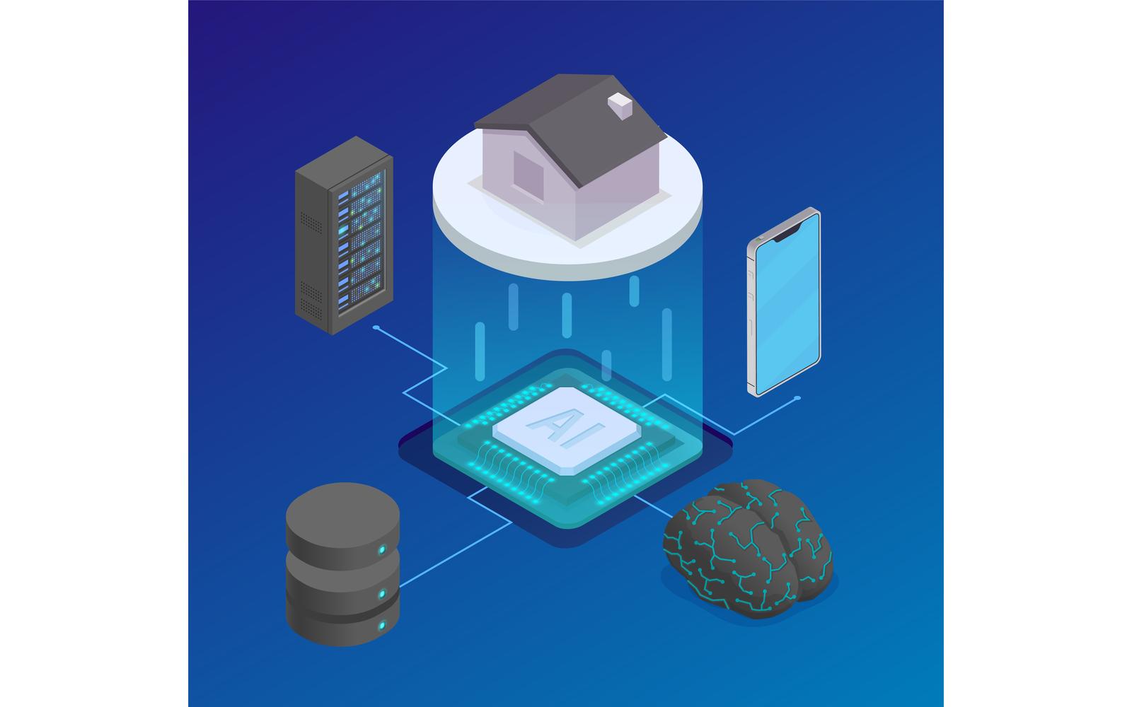 Artificial Intelligence Isometric 201020119 Vector Illustration Concept