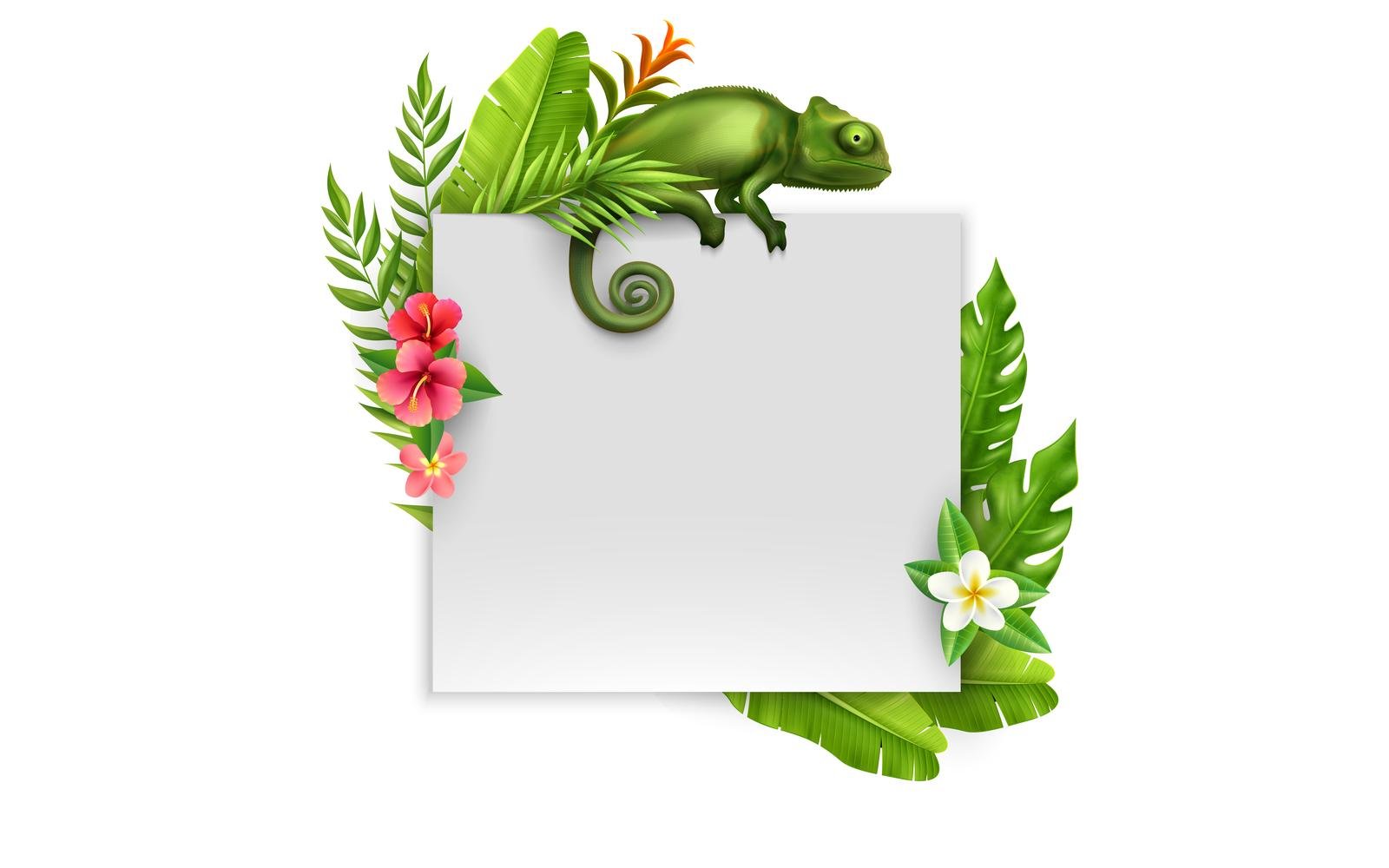 Chameleon Frame Composition Realistic 201021118 Vector Illustration Concept