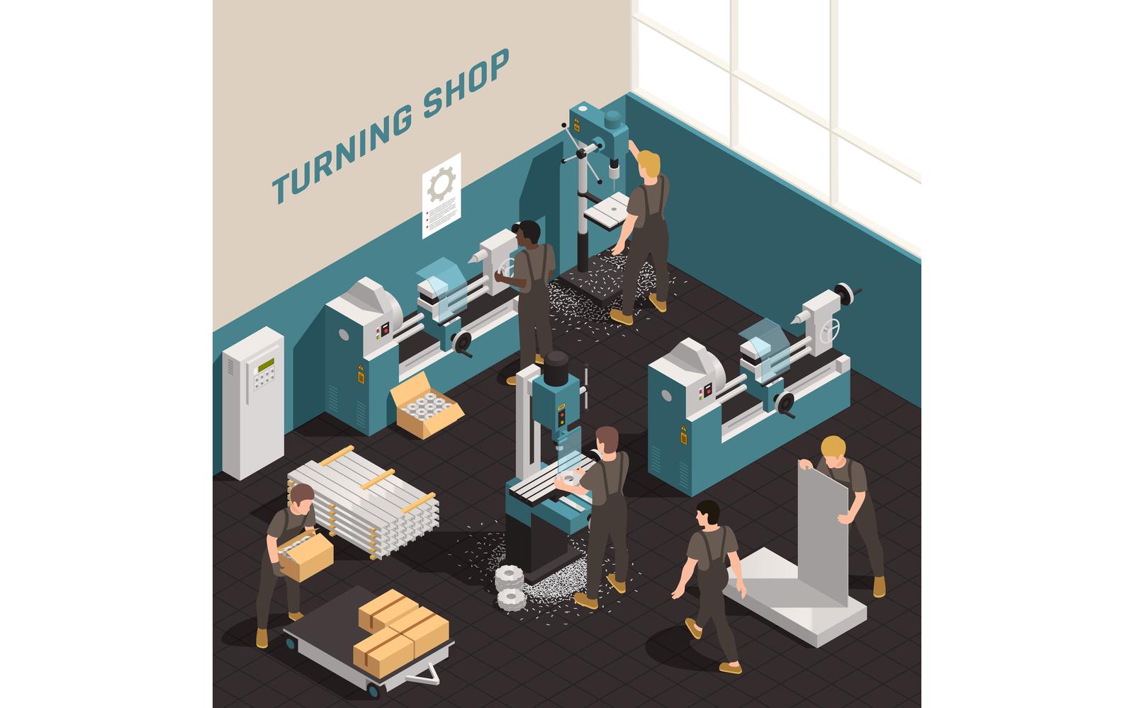 Metalworking People Isometric 201010117 Vector Illustration Concept