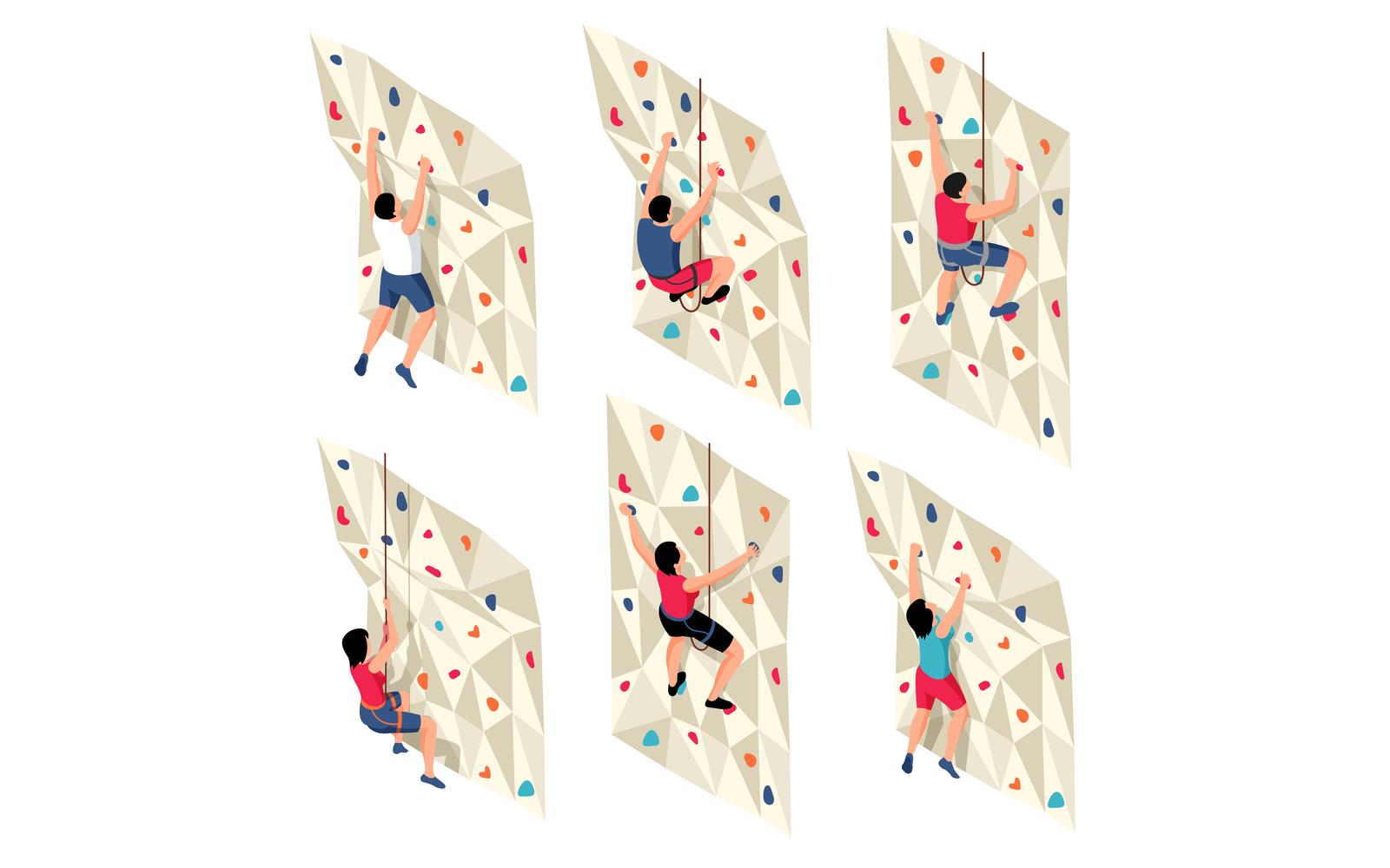 Isometric Climbing Set 201010531 Vector Illustration Concept