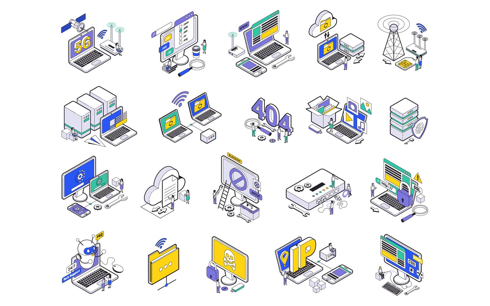 Web Hosting Isometric 201103921 Vector Illustration Concept