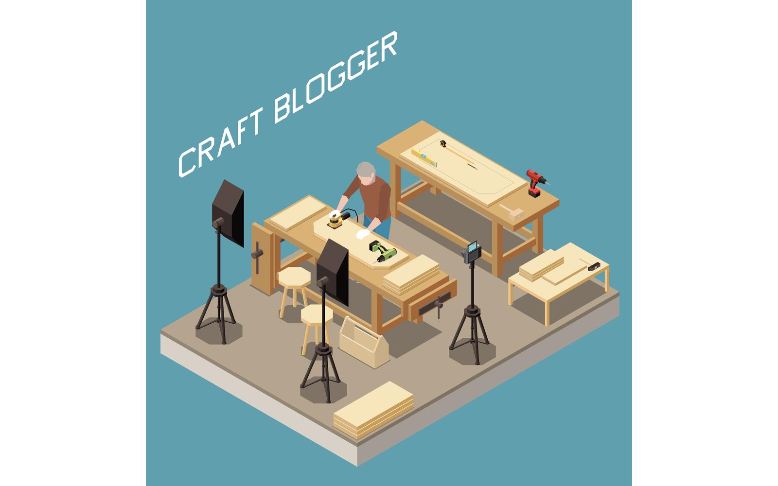 Streaming Vlogging Isometric 201110938 Vector Illustration Concept