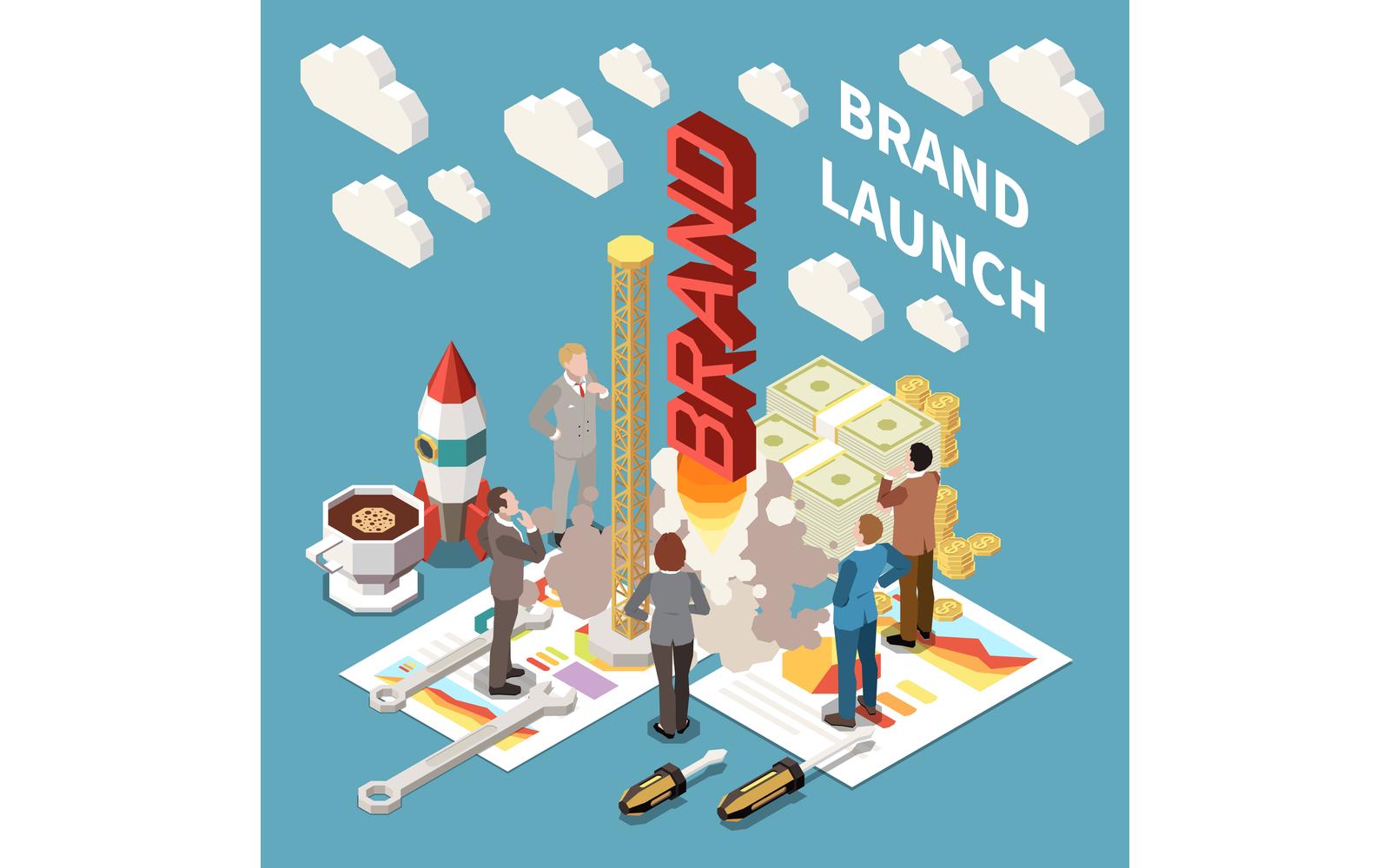 Brand Building Branding Isometric Concept 201110912 Vector Illustration Concept