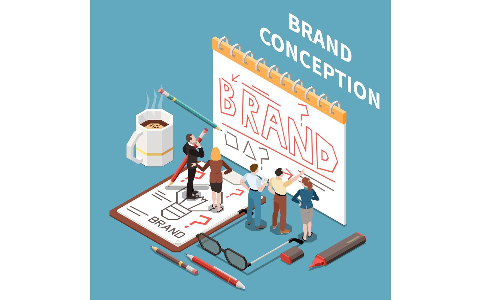 Brand Building Branding Isometric Concept 201110911 Vector Illustration Concept