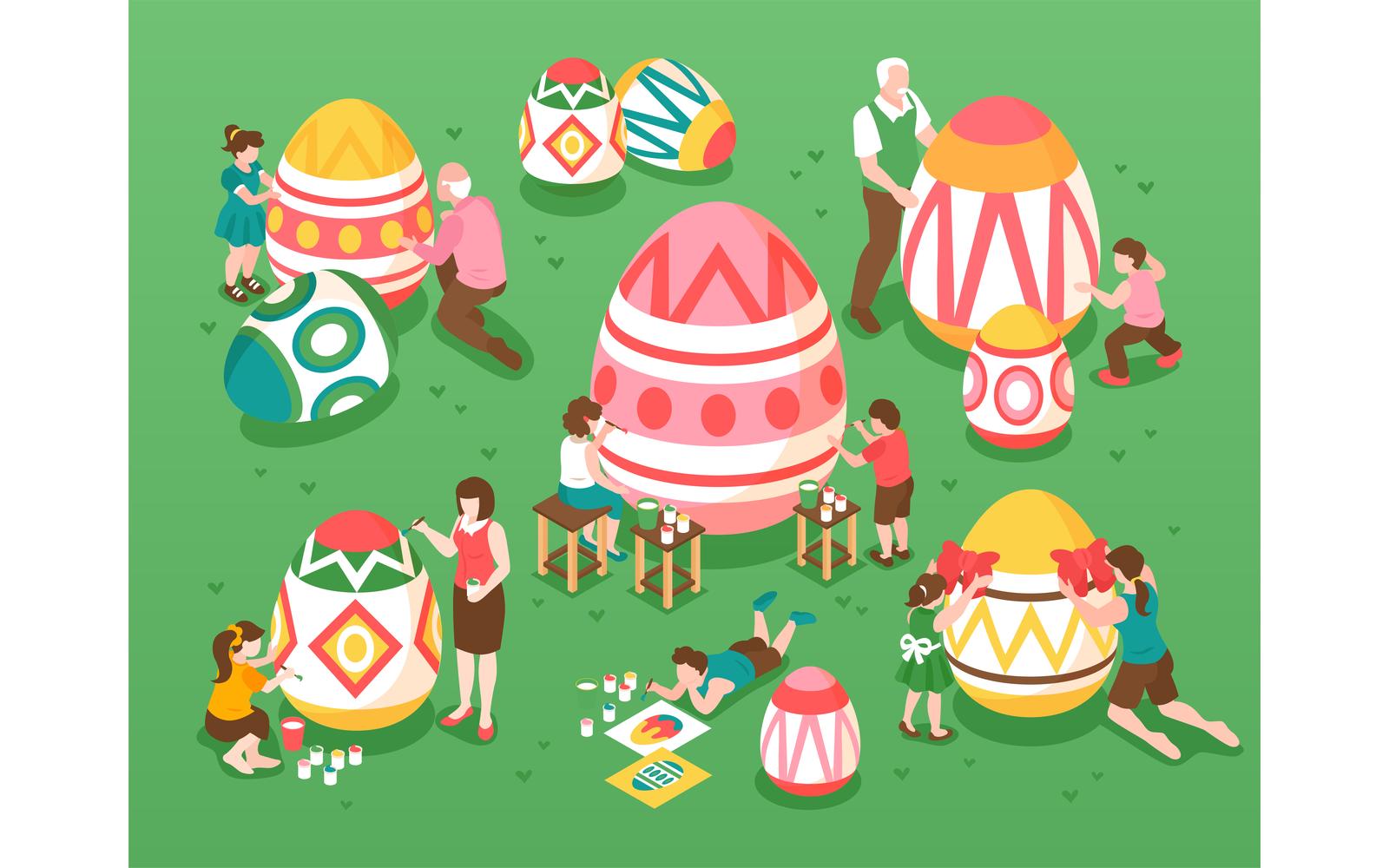 Isometric Easter Illustration 201112119 Vector Illustration Concept