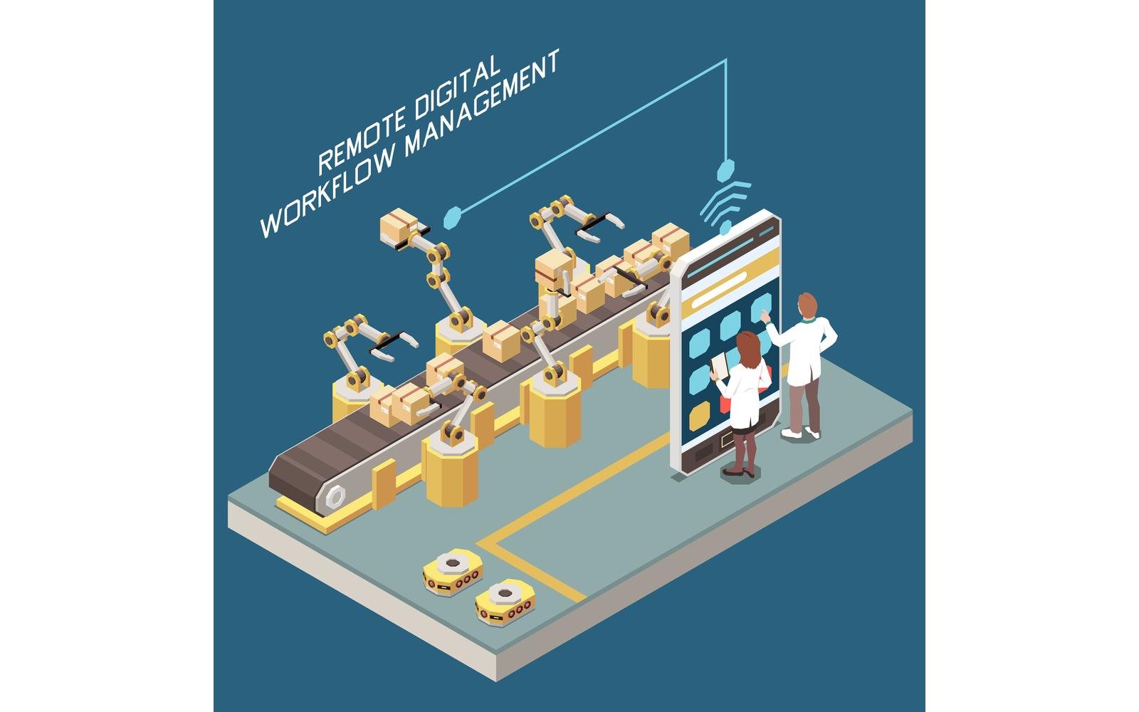 Digital Transformation Digitization Isometric 201110921 Vector Illustration Concept