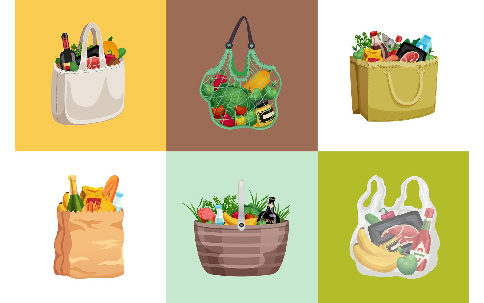 Shopping Bag Basket Design Concept 201100315 Vector Illustration Concept