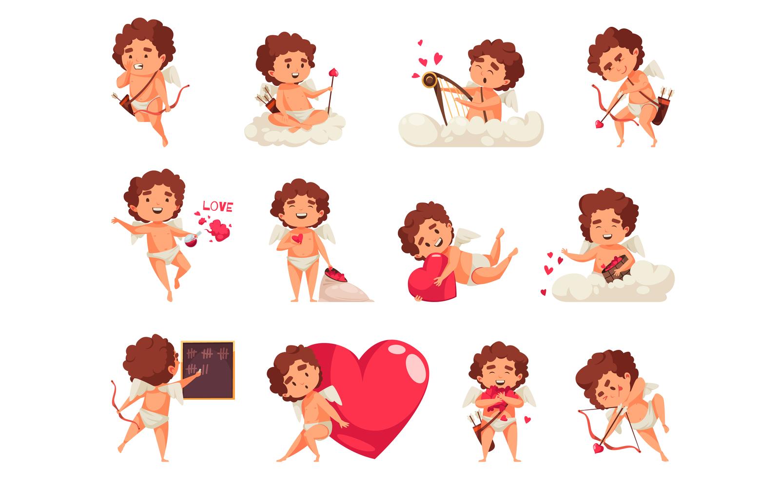 Amur Cupid Valentine Day Set 201112630 Vector Illustration Concept