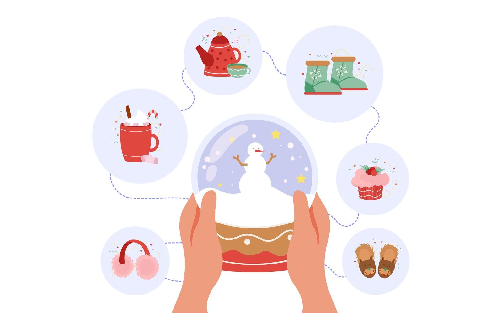 Happy Winter Flat Background 201140243 Vector Illustration Concept