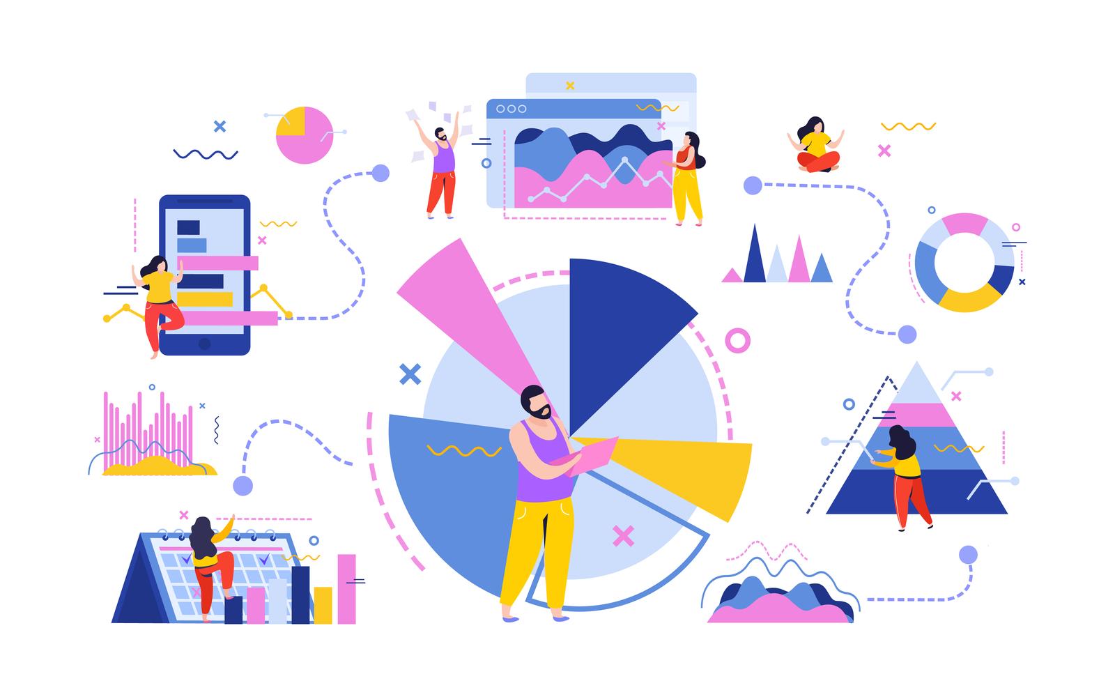 Data Analysis Flat Composition 201140230 Vector Illustration Concept