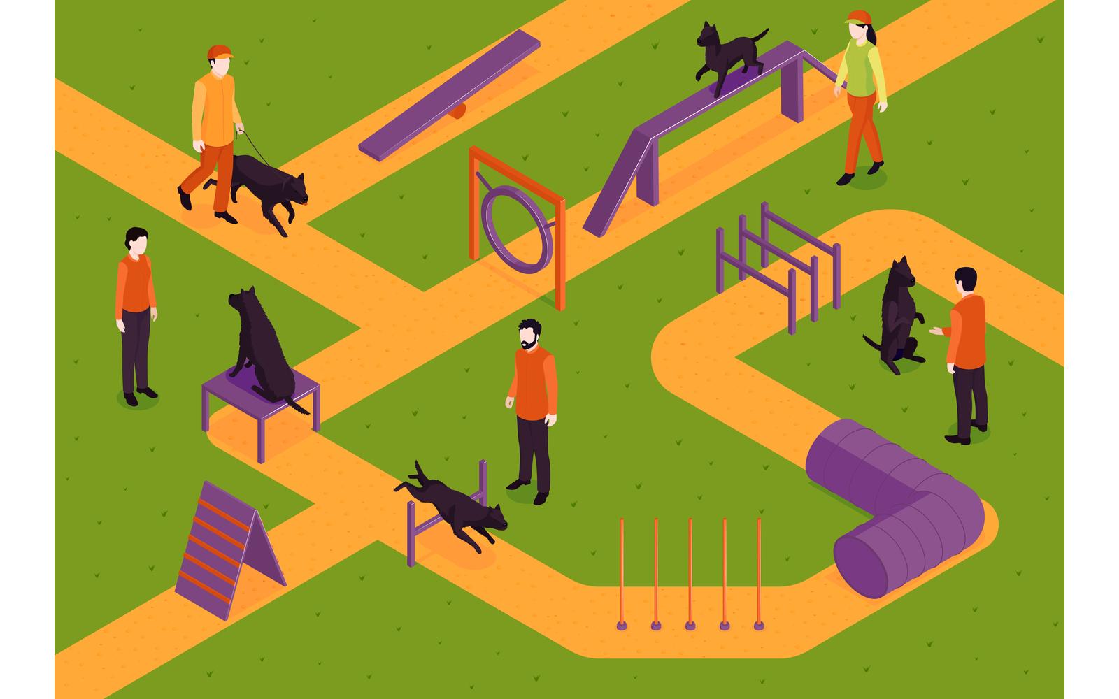 Isometric Dog Training Illustration 201150402 Vector Illustration Concept