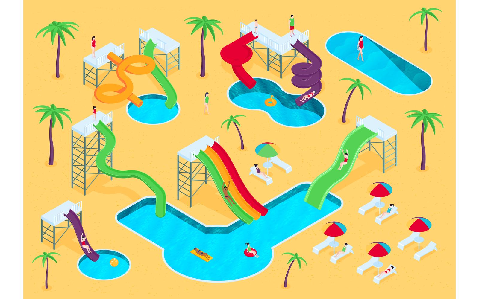 Isometric Water Aqua Park Illustration 201150416 Vector Illustration Concept