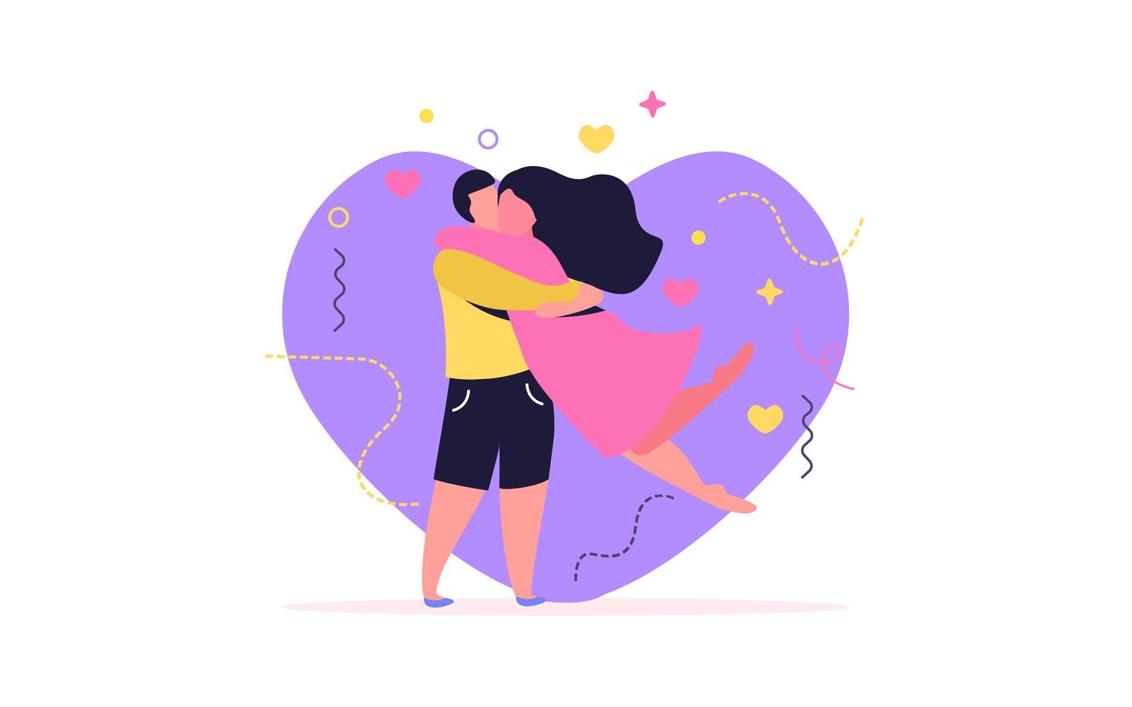 Hug Day Flat Background 201140226 Vector Illustration Concept