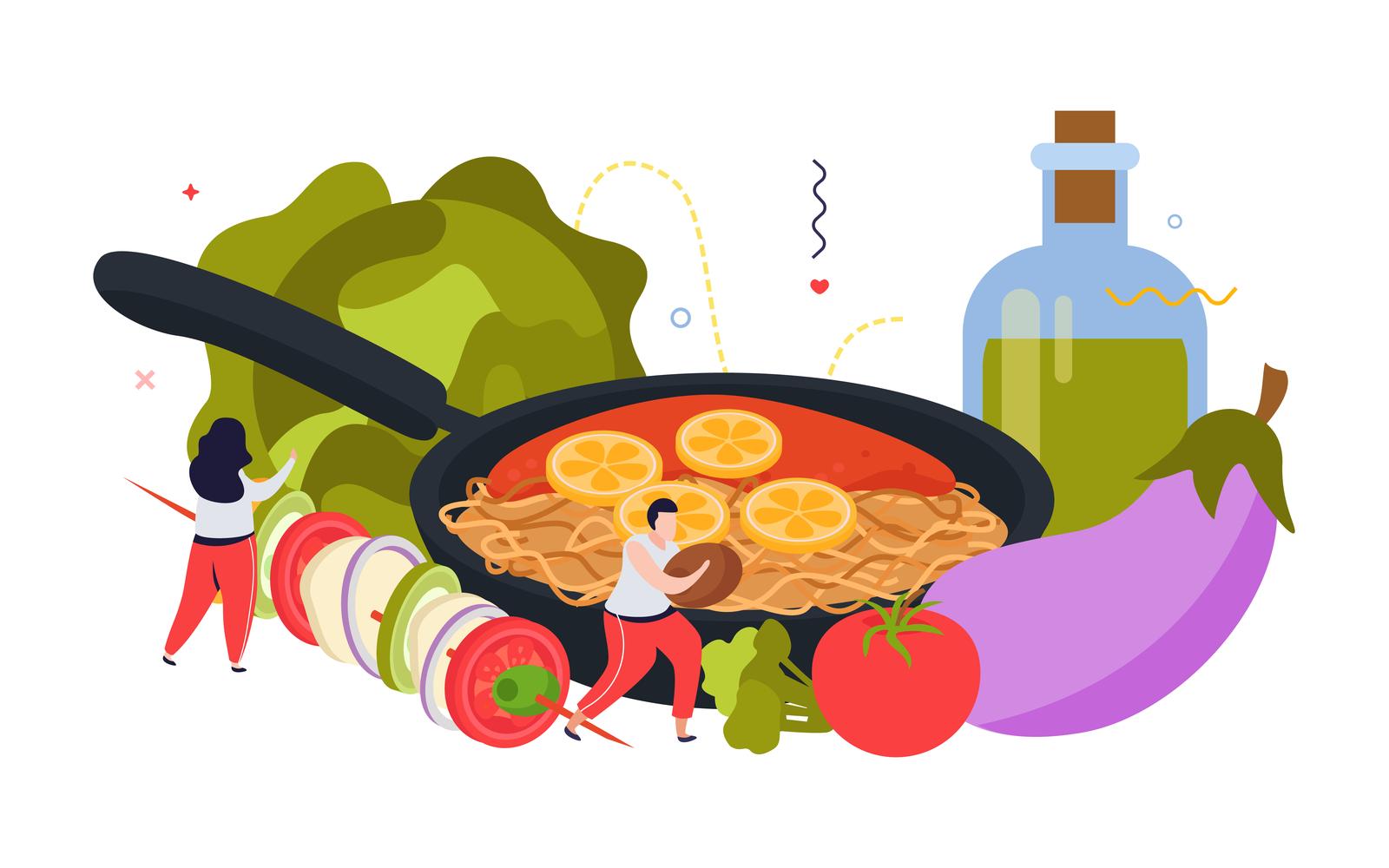 Vegan Food Composition 201140250 Vector Illustration Concept