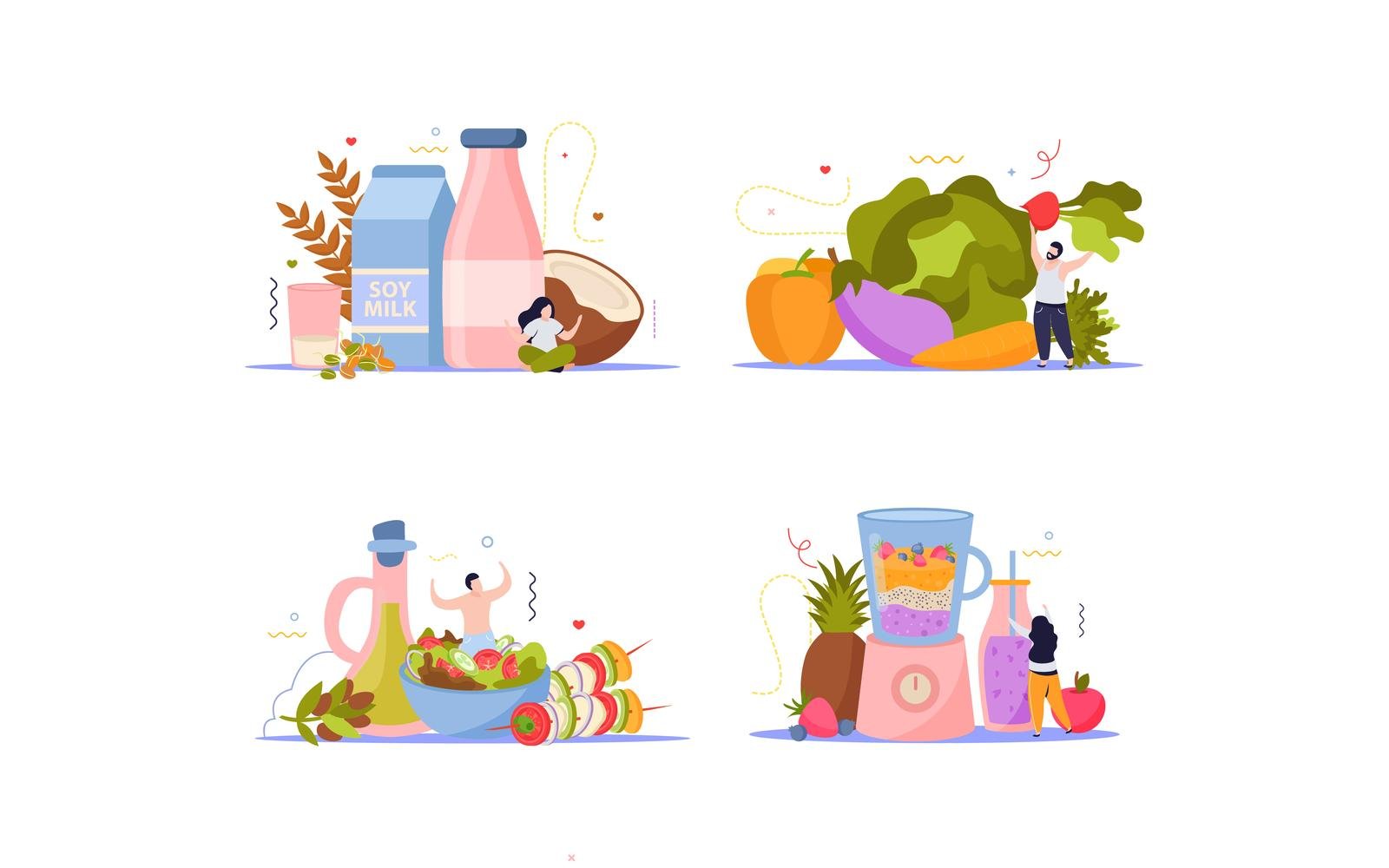 Vegan Food Composition 201140247 Vector Illustration Concept