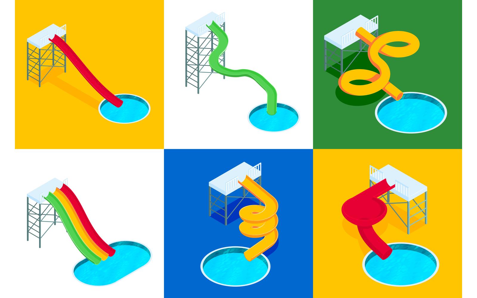 Isometric Water Aqua Park Design Concept 201150420 Vector Illustration Concept