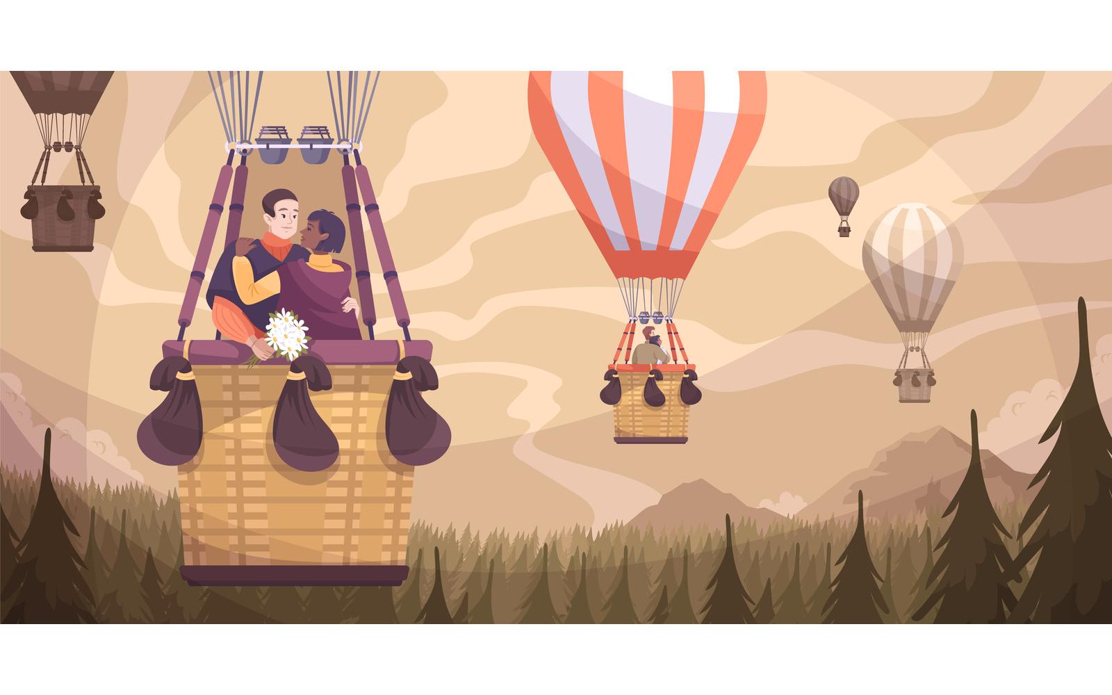 Romantic Couple Balloon Flat 201150728 Vector Illustration Concept