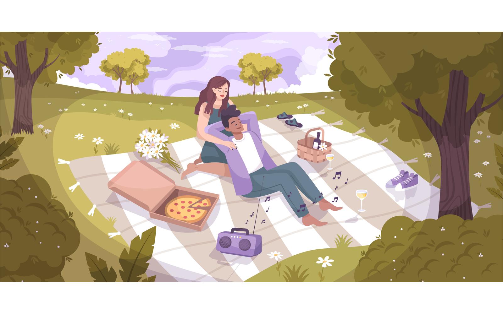 Romantic Couple Nature Flat 201150727 Vector Illustration Concept